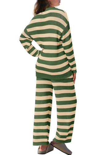 Image of SENSERISE Womens Striped Set Sweater Lounge Sets
