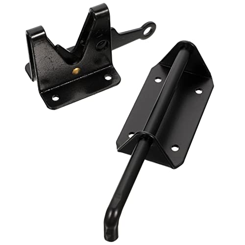 NUOBESTY 1 Satz Riegelstift Tür Verriegelung verriegeln Stopper Schieberiegel Torriegel Gate Latch Heavy Duty Self-Spocking-Post Riegel für schwere Beanspruchung Stahl Schwarz