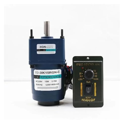 15W 220V AC Gear Reducer with Speed Regulator Single Phase Adjustable Speed? CW CCW High Torque(50rpm)