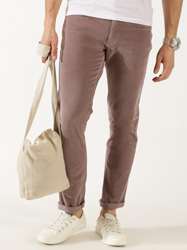 Image of Thomas Scott Men Mid Rise Slim Fit Corduroy Chino Pants