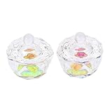 Récipient de liquide à ongles : la petite tasse en verre est utilisée pour mélanger la poudre de cristal et le liquide de cristal, bol en cristal pour ongles