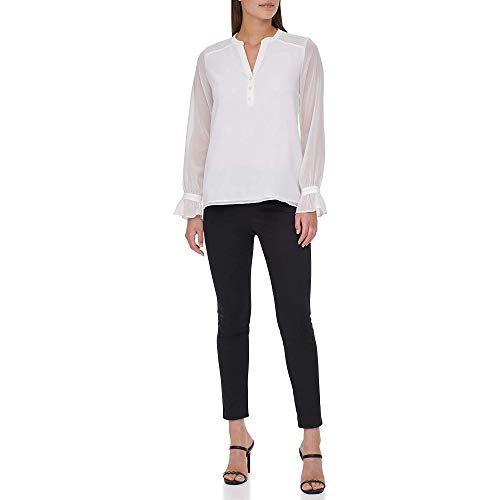 Calvin Klein Long Sleeve Blouse w/Buttons Soft White MD (US 8-10)