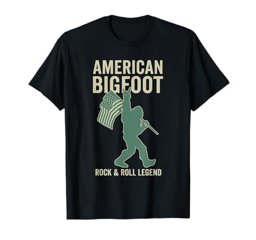 American Bigfoot Rock and Roll Legend Musique Patriotique Humour T-Shirt