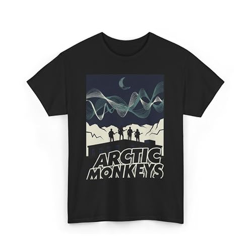 Arctic Monkeys Shirt Cool Graphic Monkey Shirt for Fans Artic Monkeys T-Shirt 100% Us Cotton Trendy Band Tee. (US Alpha Large Regular Regular Black)