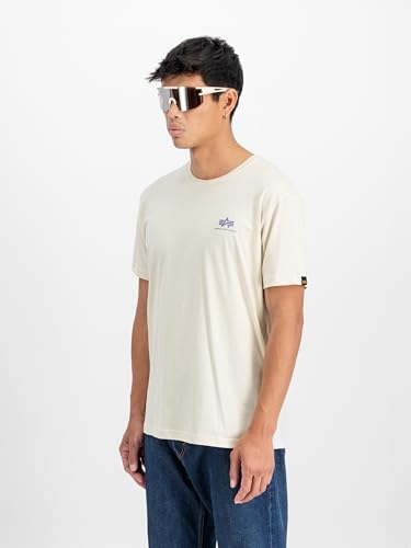 Alpha Industries Herren Backprint T-Shirt, Vintage White, XL – Ansicht 5