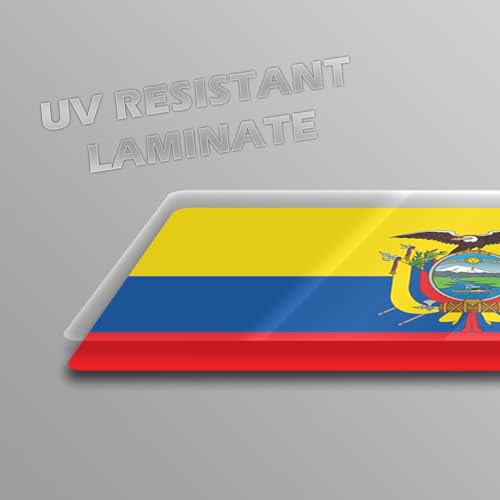 Image of World Country Flag Decal Stickers - Two Pack - for Cars Windows Bumpers Laptops Tablets Tumblers Cups Walls (Ecuador)