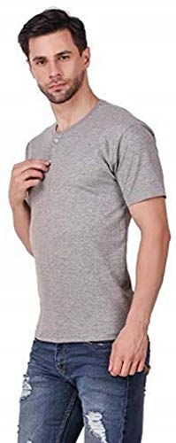 Image of Men's Casual V-Neck Front Button T-Shirt Pack of 4