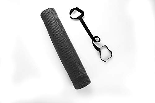 Mind Reader Yogapvc-Blk All Purpose Extra Thick Yoga Fitness & Exercise Mats With Carrying Strap, High Density Anti-Tear, Black #TOP3