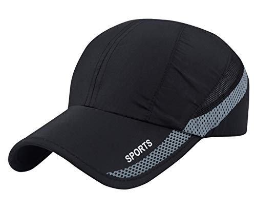 AIEOE Casquette à Séchage Rapide d'été Casquette de Sport Respirante Casquette de Protection Solaire Extérieure, Adaptée pour la randonnée, l'escalade, Le Jogging, Le Cyclisme, etc Noir Cover