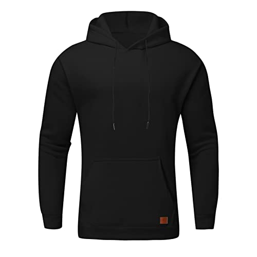 Hoodies for Men Winter Casual Loose Solid Hooded Sweater Top Sports Hooded Jacket Y2K Pullover Hoodie Full Zip Long4