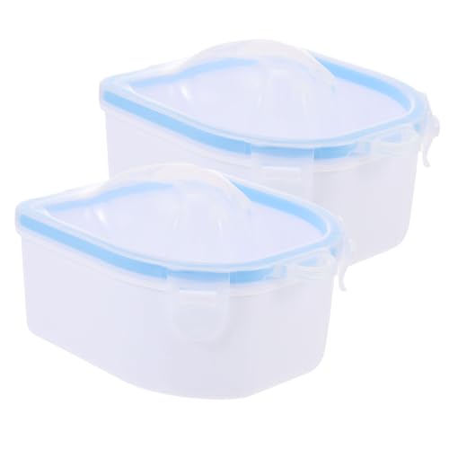 WOFASHPURET 2 Piezas Cuenco para Remojo de Uñas Doble Capa Azul Duradero Acelera Eliminación de Esmalte y Cuidado de Manicura para Mujeres Salón y Uso Doméstico