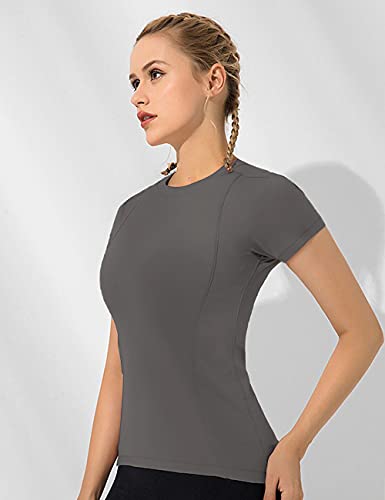 Image of Loovoo Women Workout Shirts 1 /2 /3 Pack Athletic Compression Tee Dry Fit Yoga Gym Basic Tops