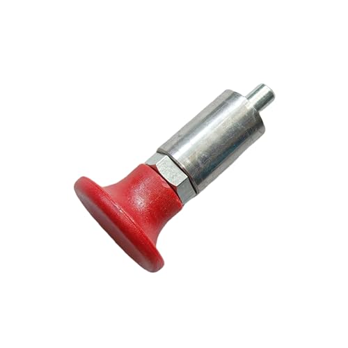 Handle Lock Spring-Loaded Pull pin, Welded Steel Barrel Positioning pinExtended Black/red Handle Pull Rod knob (1, Red Handle Dia:2/5in)