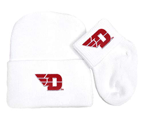 Future Tailgater Dayton Flyers Newborn Baby Knit Cap and Socks Set