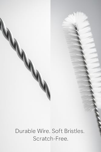 Image of 3 Drinking Straw Cleaning Brush Long - Bristle Cleaner for Stainless Steel Drink Straws Heavy Duty Brushes for Washing Glass Silicone Metal Straws Tea Pot Spout Mini Micro Bottle