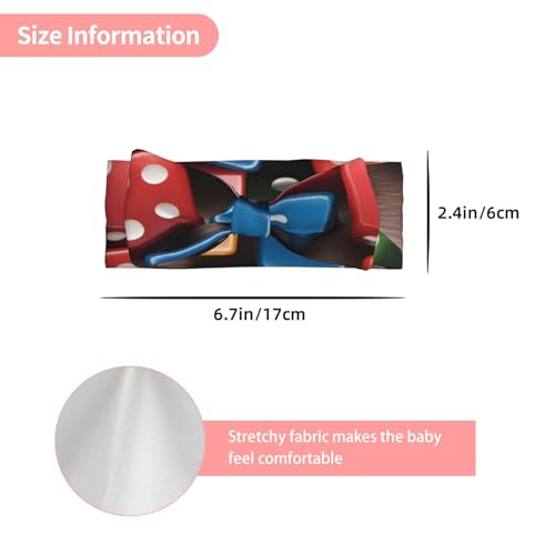 Games Dice Set Prints Baby Bow Headband - Super Stretchy Soft Bows Hair Accessories for Newborn Infant Toddlers Kids Girls - Elastic and Skin-Friendly3