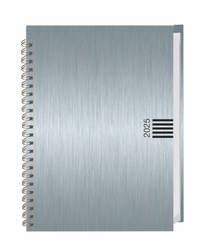 Wochen-Cheftimer A5, Alu silber 2025: Wochenkalender. Silberner Terminkalender in Aluoptik. Buch-Kalender mit Eckperfoation und Spiralbindung. ... Planen von Terminen. (Kalenderbücher Heye)