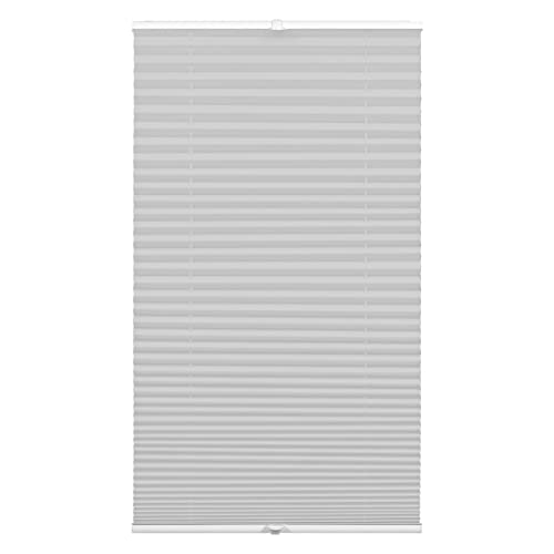 GARDINIA Estor Plisado Concept Opaco, Opaco, Todas Las Piezas de Montaje Incluidas, Plisado tensado con Dos rieles de Control, Gris, 60 x 130 cm