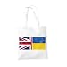 Ukraine Sac fourre-tout en toile pour femme, sac à bandoulière en coton bio, sacs réutilisables pour shopping, sac de voyage, sacs de courses – Drapeaux britanniques et ukrainiens, blanc