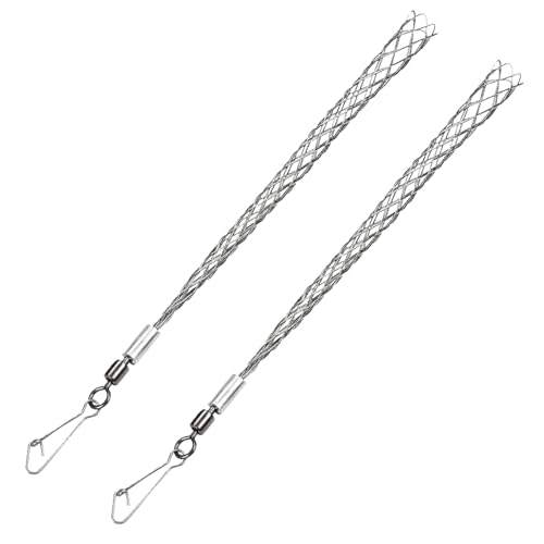 2 Pcs Cable Puller Wire Pulling Grip Mesh Cable Pulls Metal Cable Puller Socks Wire Pulling Tools for Electrical Pulling Grips Light and Heavy Cables (1/2 in)
