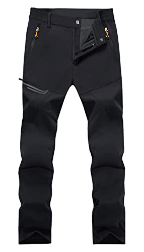 EKLENTSON Men's Lightweight Stretch Work Trousers, Black, 34