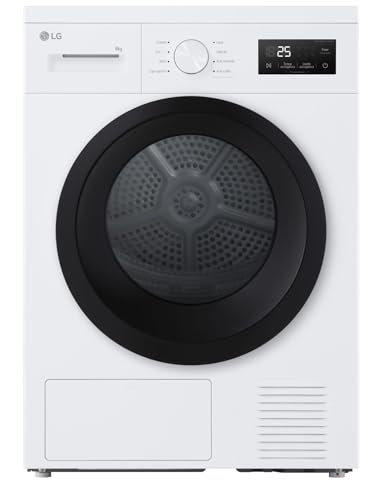 LG RNA1008NWK - Secadora de 8 kg con bomba de calor, serie A1 Clase D, 8 programas, 3 niveles de secado, sensor de secado