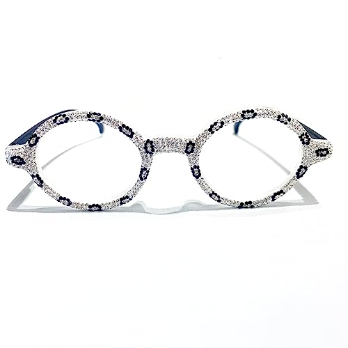 mincl Sparkling Crystal Diamond Round Bling Rhinestone Reading Glasses Women Transition Photochromic Sunglasses Reader (white, 0, multiplier_x)