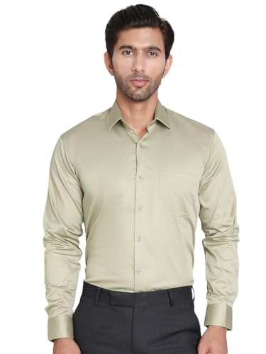 Image of Indian Needle Pista Men's Cotton Solid Formal Shirt. (Pista, XL)