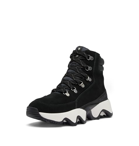 SOREL Women's Kinetic Impact Conquest Plus Waterproof Boot - Black, Sea Salt - 8