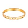 Eigso 8MM 18K Gold Bangle Bracelet for Women Stainless Steel Rhinestone Boho Wristlet for Woman #5