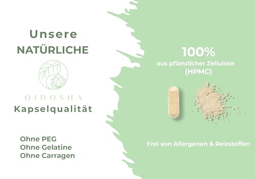 QIDOSHA® Weidenrindenextrakt mit 25% Salicin, 180 Kapseln im Apothekerglas, Wirkstoff-Gehalt in externem Labor testiert, 250mg je Kapsel, deutsche Fertigung