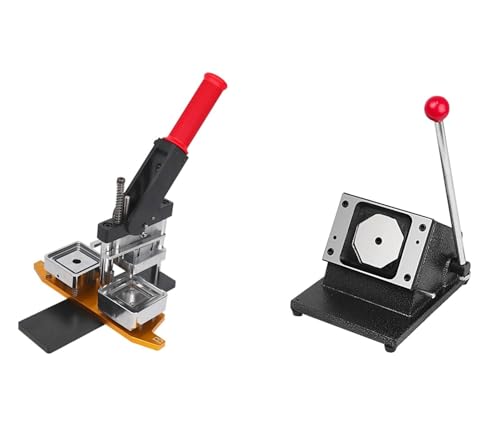 50 * 50mm/63.5 * 63.5mm Refrigerator Magnet Making Machine, Cardboard/Acrylic/Acrylic pin Button Badge Making, Machine+Paper Cutter+1000pcs Materials(Acrylic pin,50 * 50mm)