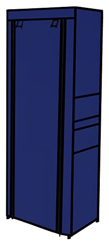 Image of Multi Utility 9 Layer Shelf Collapsible Metal Pipes with Non-Woven 100GSM Fabric Cover for Shoe /Cloth /Toy /Books Rack (Dark Blue, Metal)