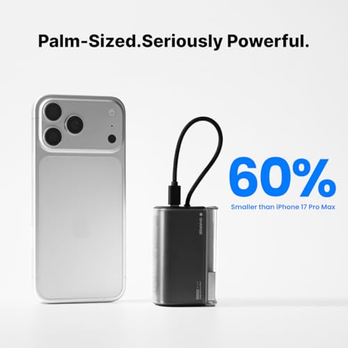 Image of sharge Mini Portable Charger 45W 10000mAh Power Bank, Fast Charging Battery Pack with Built-in USB-C Cable, Compact Portable Phone Charger Travel Essentials Powerbank for iPhone 17 /16