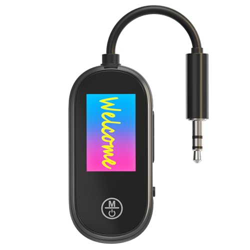 Bluetooth Transmitter Receiver, Colorful Display, 2-in-1 Wireless Audio Adapter Dual Pairing...
