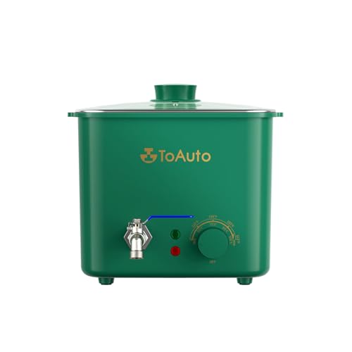 TOAUTO 4Qts Green Wax Melter Cera eléctrica con válvula de vertido rápido y control de temperatura para fabricantes principiantes