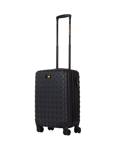 Image of Caterpillar Industrial Plate 55 CM Small Hardside ABS Cabin Suitcase Trolley Bag Cabin Bags for Travel in Flight 7kg with 8 Spinner Wheels TSA Lock with TSA Lock for Men & Women - Black