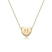 Algopix Similar Product 11 - Tiny Gold Initial Heart Necklace14K