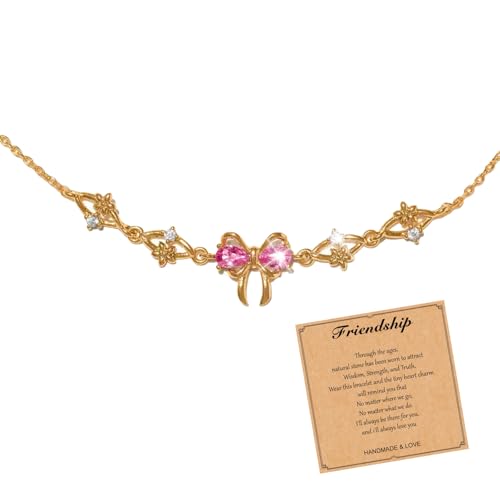 Long tiantian Bow Bracelet Gold Bow Bracelets for Women Best Friend Matching Bracelet Friendship Bracelets for Women Men Jewelry Gifts Stocking Stuffers for Women, Alloy, no gemstone