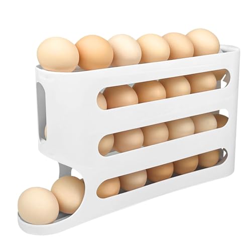 Ravytha Boite a Oeufs, Organisateur Rangement Oeuf Frigo en Plastique, Storage Plateau Panier Distributeur Oeuf Fridge Organizer, Stockage Glissière Presentoir Support Range Boite a Oeuf