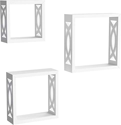 Image of Modern Design Wooden Wall Shelves White /Wall Bracket /Wall Shelf for Home Decor Home Living Room (Standard, White)