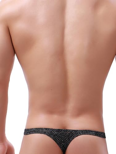 iKingsky Men's Sexy Bulge Thong Low Rise Stretch Underwear Breathable T-back Under Panties for Men4