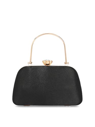 Image of TOOBA Handicraft Women's Beautiful Bling Box Clutch Bag | Evening Bag, Bridal Purse & Party Handbag | Wedding & Special Occasion Clutch (Small Boat)