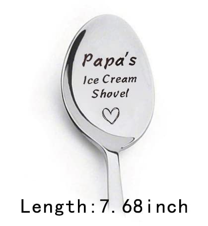 Grandpa Christmas Gifts From Grandson Granddaughter To Papa Ice Cream Spoon Gifts For Grandfather Birthday Gifts For Father Dad Gifts From Son Daughter #TOP2