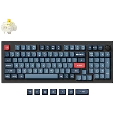 Keychron V5 Max Custom Wireless Mechanical Gaming Keyboard with Number Pad, 96% Layout QMK/VIA 2.4 GHz/Bluetooth 5.1/Wired, RGB Backlit Hot-Swappable Gateron Banana Switch for Mac Windows Linux