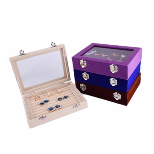 Boîte à bijoux en bois couvercle en verre pour ne plus perdre vos bagues