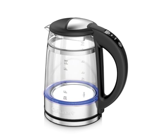 Cuisinart 1.7L Glass Variable Temperature Control Electric Kettle 110°F–212°F with Touchscreen Controls, Illumination, Dual‑Layer Cool‑Touch Design & Nondrip Spout