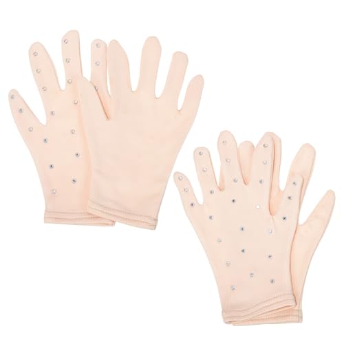 Guantes de patinaje para niñas elásticos que evitan el frío en presentaciones