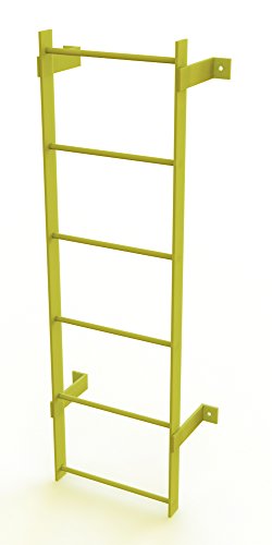 Tri-Arc WLFS0106-Y 6-Rung Standard Uncaged Fixed Steel Ladder, Safety Yellow Powder Coated Finish