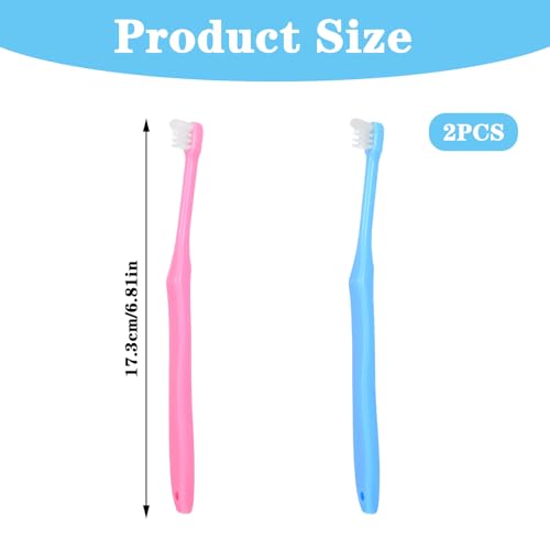 ZEYIYER 2 Stück Zahnbürste Mini Einbüschelzahnbürste Kleine Kopf Ende Tuft-Zahnbürste Kleiner Kopf, Compact Tuft, Weiche Kleine Zahnspangen-Zahnbürste für Zahnreinigung im Detail